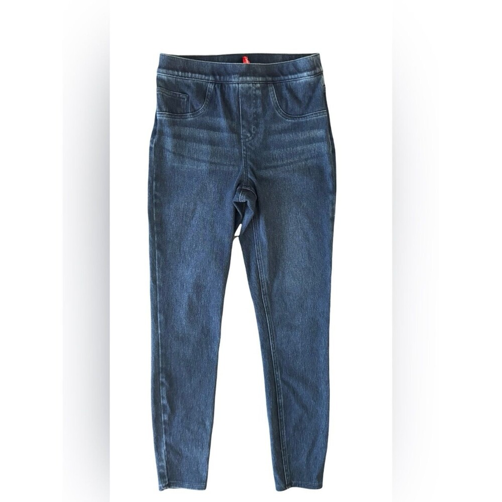 SPANX Denim Jeggings S Blue Pull On Skinny Shaping Leggings Stretch